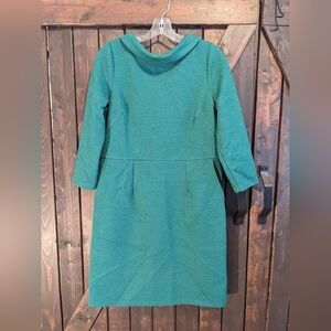 Boden green boat neck dress ,size 10